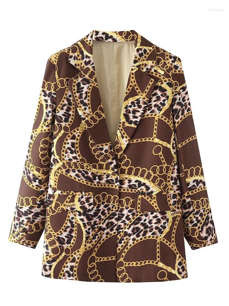 Women' Suits Women 2022 Autumn Fashion Chain Print Blazer Coat Vintage Long Sleeve Pockets Female Outerwear Chic Femme, Dark brown
Women' Suits Women 2022 Autumn Fashion Chain Print Blazer Coat Vintage Long Sleeve Pockets Female Outerwear Chic Femme, Dark brown