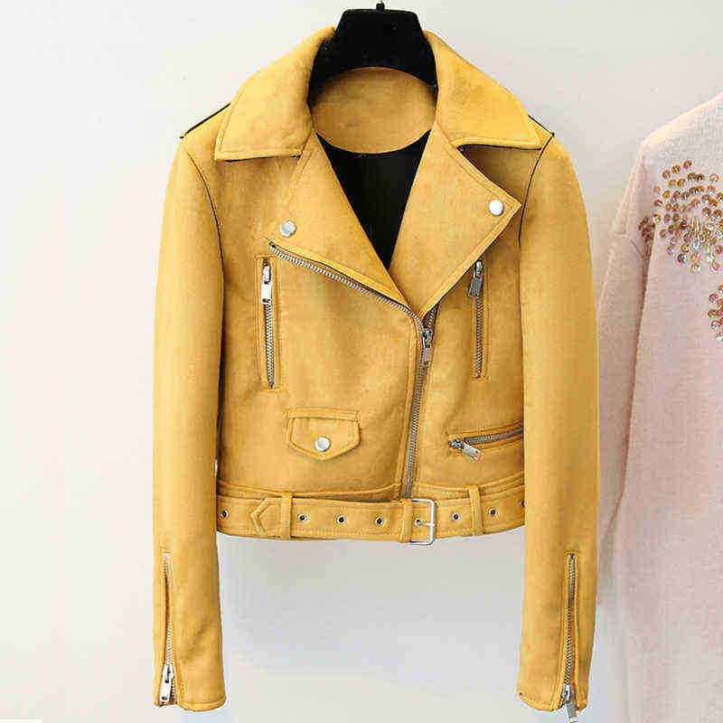 Ftlzz Spring Autumn Women Faux Suede Leather Jacket Biker Jacket Slim Short Motorcycle Jackets Basic Street Outfit Yellow Jackets J220727, Black
Ftlzz Spring Autumn Women Faux Suede Leather Jacket Biker Jacket Slim Short Motorcycle Jackets Basic Street Outfit Yellow Jackets J220727, Black