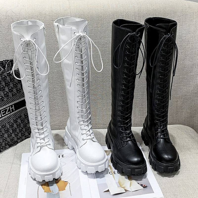 Boots Thicken Winter Knight Women Knee High Long Square Heel Retro Lace Up Motorcycle Black White Botas Mujer 43 221114
Boots Thicken Winter Knight Women Knee High Long Square Heel Retro Lace Up Motorcycle Black White Botas Mujer 43 221114