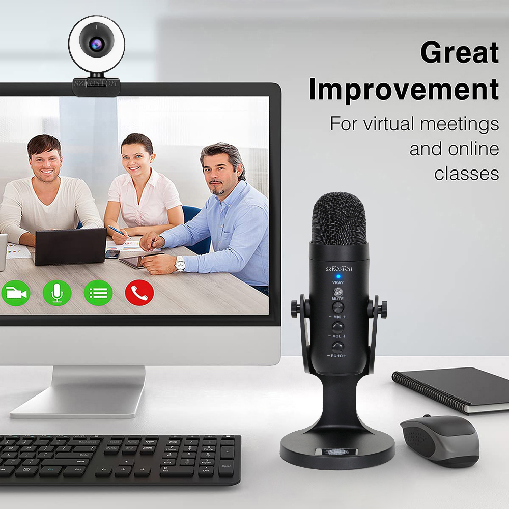 Microphones MU900 Condenser Microphone Studio Recording USB Microphone for PC Computer Streaming Video Gaming Podcasting Singing Mic Stand 221115