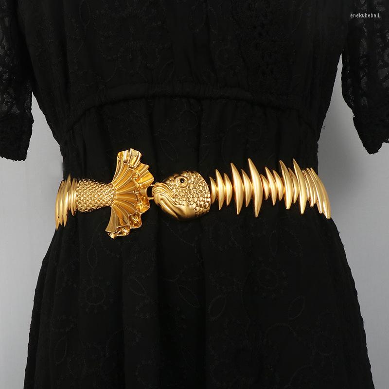 Belts Metal Gold Fish Elastic Female Waistband Fashion Luxury Designer Dress Coat Decoration Girdle Punk Gothic Belt For Women
Belts Metal Gold Fish Elastic Female Waistband Fashion Luxury Designer Dress Coat Decoration Girdle Punk Gothic Belt For Women