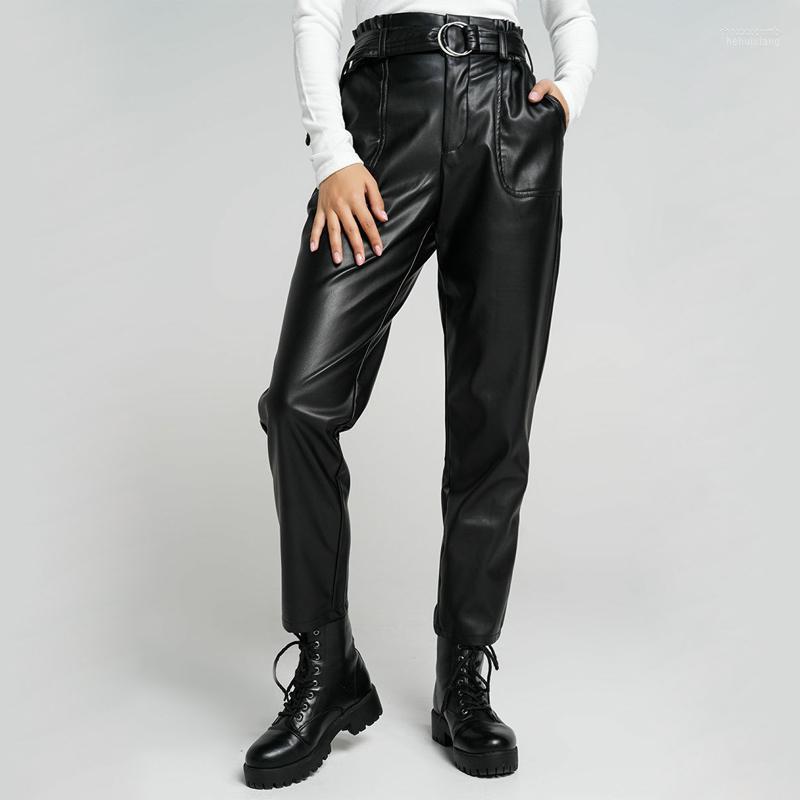Women' Pants Fashion Belt Black Faux Leather Women High Waist PU Loose Pencil Trousers With Pockets For Ladies Streetwear 2022 Women
Women' Pants Fashion Belt Black Faux Leather Women High Waist PU Loose Pencil Trousers With Pockets For Ladies Streetwear 2022 Women