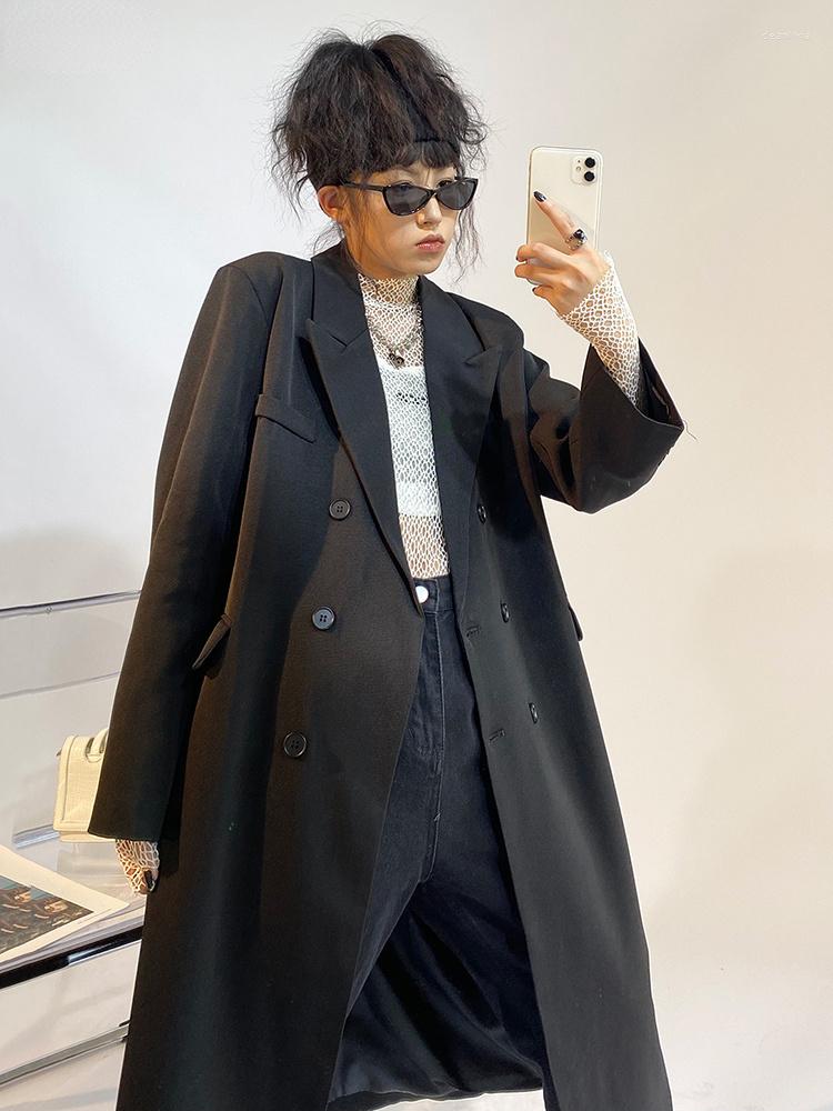 Women' Suits Autumn 2022 Korean Fashion Medium Long Black Blazers Women Notched Double Breasted Loose High-end Suit Coat 16R1835
Women' Suits Autumn 2022 Korean Fashion Medium Long Black Blazers Women Notched Double Breasted Loose High-end Suit Coat 16R1835