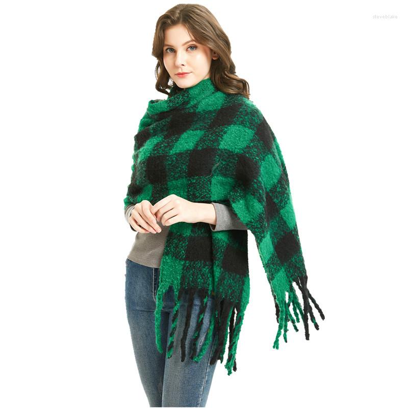 Scarves CHENKIO Scarf Madam Plaid Knitted Warm Winter Brushed Thick Super Long Luxury Female Wrap Multicolor Sca
Scarves CHENKIO Scarf Madam Plaid Knitted Warm Winter Brushed Thick Super Long Luxury Female Wrap Multicolor Sca
