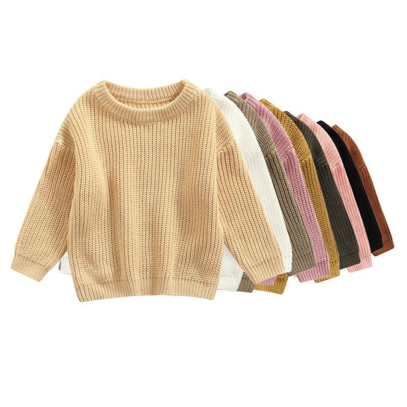 Pullover Baby Solid Color Oneck Sweater Winter Unisex Baby Girl Boy Loose Fit Long Sleeve Knitted Pullover for Autumn Winter 221114
Pullover Baby Solid Color Oneck Sweater Winter Unisex Baby Girl Boy Loose Fit Long Sleeve Knitted Pullover for Autumn Winter 221114
