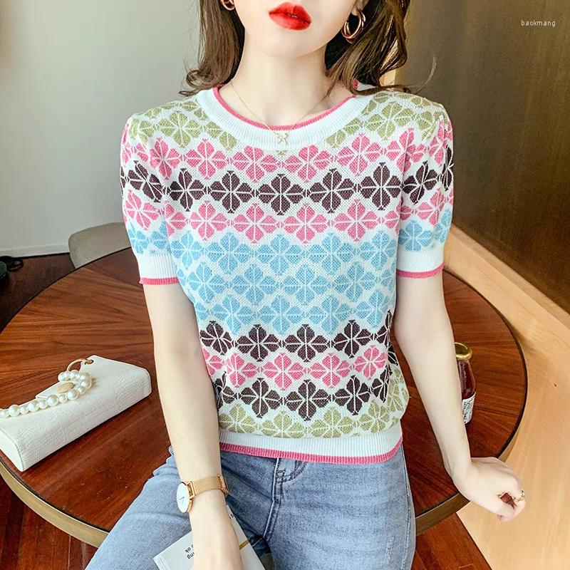 Women' T Shirts Vintage 2022 Summer Women Fashion Short Sleeve T-shirt Luxury Clothes Four-leaf Clover Embroidery Loose Pullover Top, Picture shown
Women' T Shirts Vintage 2022 Summer Women Fashion Short Sleeve T-shirt Luxury Clothes Four-leaf Clover Embroidery Loose Pullover Top, Picture shown