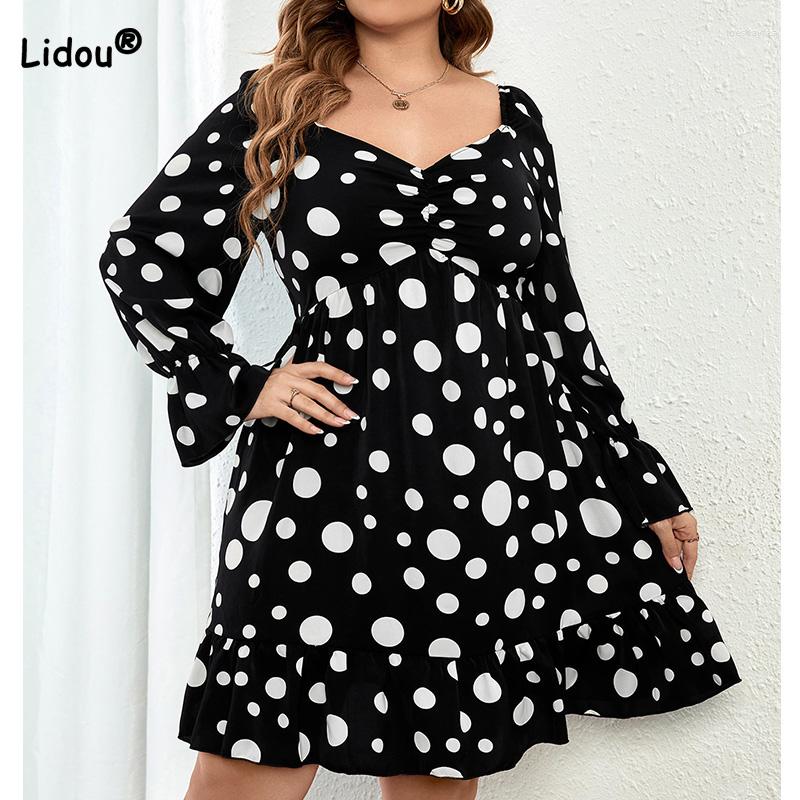 Plus Size Dresses Polka Dot Printing Women Clothing Bohemian V-Neck Basic Long Sleeve Autumn Winter Commute Black Midi Party
Plus Size Dresses Polka Dot Printing Women Clothing Bohemian V-Neck Basic Long Sleeve Autumn Winter Commute Black Midi Party