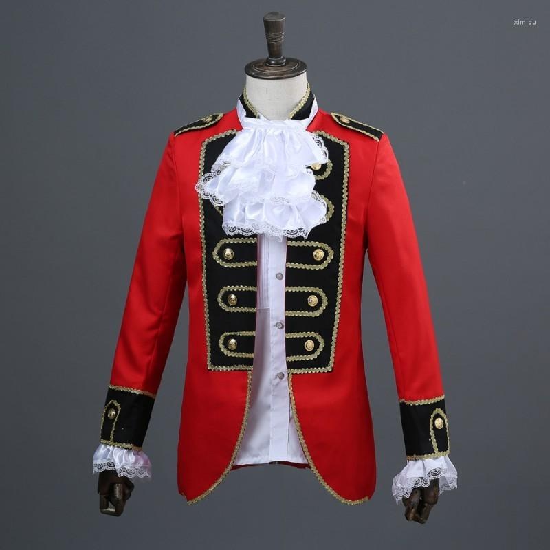 Men' Suits Mens Gothic Punk Long Sleeve Stand Collar Stage Dress Male Performances Red Party Clothes 2 Piece Jacket Pants
Men' Suits Mens Gothic Punk Long Sleeve Stand Collar Stage Dress Male Performances Red Party Clothes 2 Piece Jacket Pants