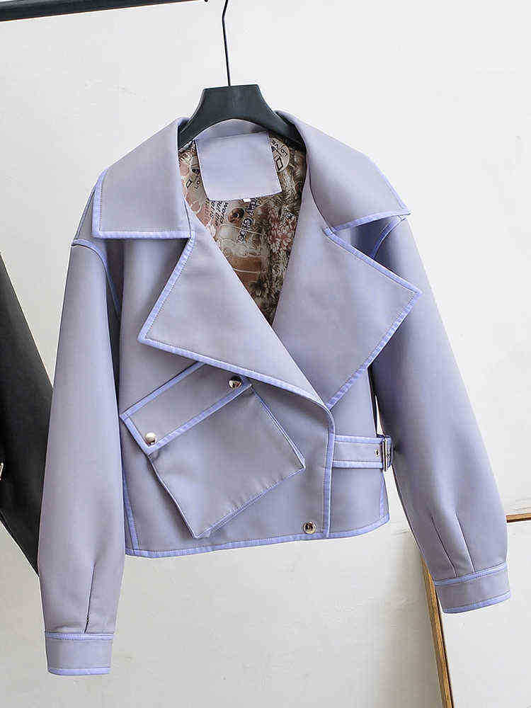 FTLZZ Spring Autumn Big Lapel Faux Leather Jacket Women Fashion Locomotive PU Leather Coat High Street Biker Outwear Female Chic J220727, Purple
FTLZZ Spring Autumn Big Lapel Faux Leather Jacket Women Fashion Locomotive PU Leather Coat High Street Biker Outwear Female Chic J220727, Purple