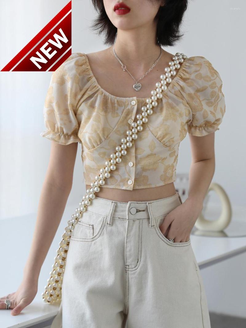 Women' T Shirts CropTops Square Neck Women' Rose Jacquard Short Blouse Thin Summer 2023, Green
Women' T Shirts CropTops Square Neck Women' Rose Jacquard Short Blouse Thin Summer 2023, Green