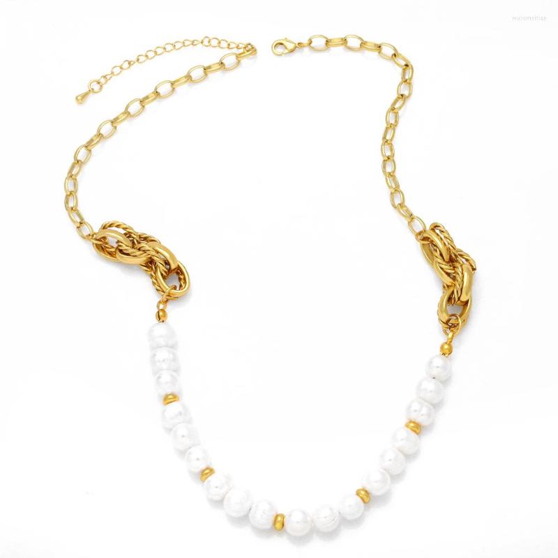Pendant Necklaces FLOLA Half Pearl Necklace Twist Chain Choker For Women Gold Plated Jewelry Gifts Collares Para Mmujer Nkeb488
Pendant Necklaces FLOLA Half Pearl Necklace Twist Chain Choker For Women Gold Plated Jewelry Gifts Collares Para Mmujer Nkeb488