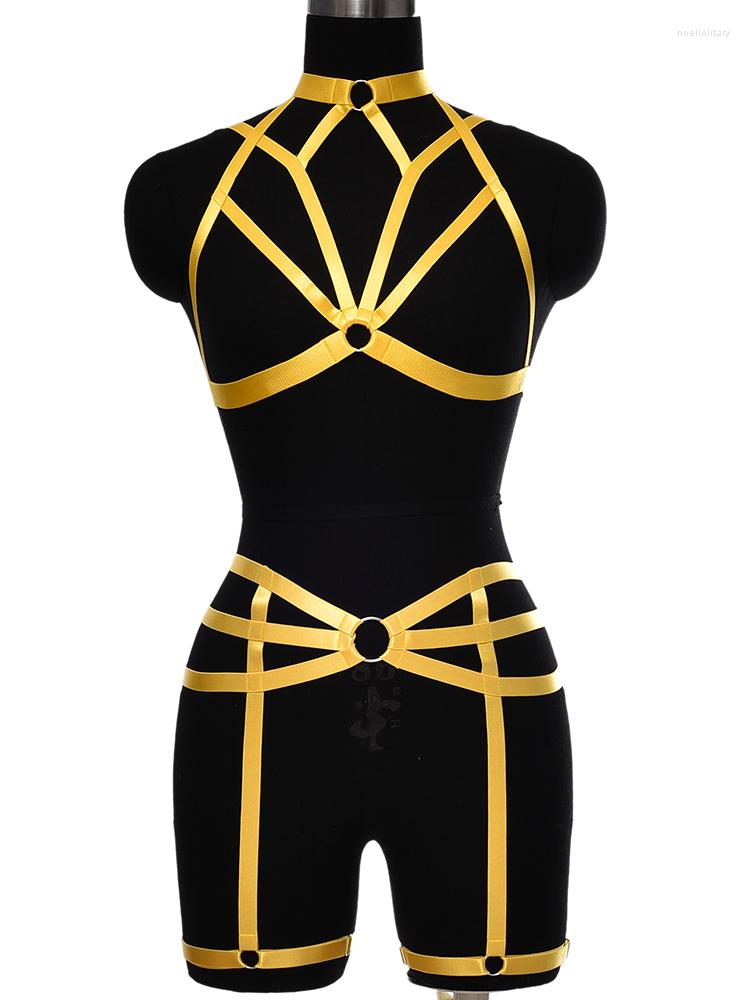 Garters Bondage Underwear Leg Garter Belt Gothic Body Harness Set Rave Wear Cage Adjust Sexy Lingerie Open Chest Bra, Yellow
Garters Bondage Underwear Leg Garter Belt Gothic Body Harness Set Rave Wear Cage Adjust Sexy Lingerie Open Chest Bra, Yellow