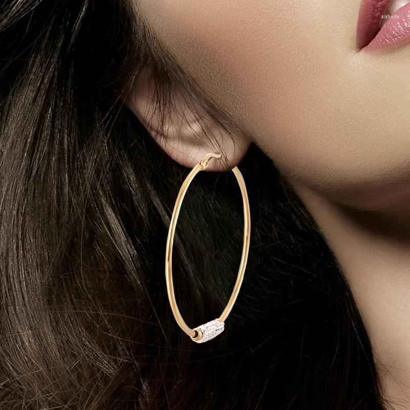 Hoop Earrings Fashion Exaggerated Circle Shaped Ear Ring Geometric Rhinestone Stainless Steel Big For Women Jewelry
Hoop Earrings Fashion Exaggerated Circle Shaped Ear Ring Geometric Rhinestone Stainless Steel Big For Women Jewelry