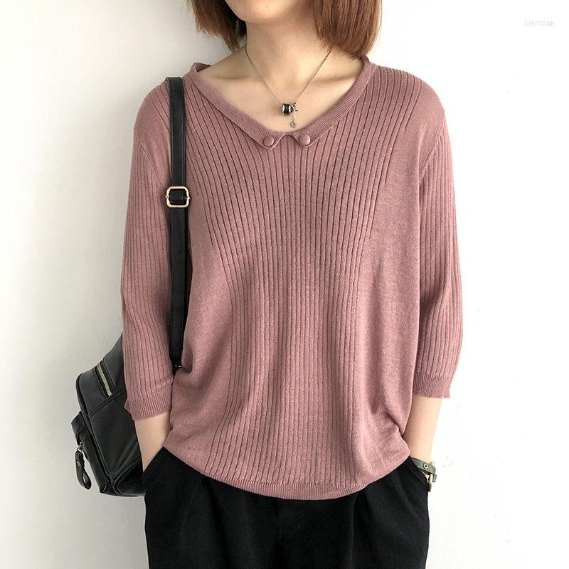 Women's Sweaters Summer Solid Color Linen Pullover Knitted Sweater Women's Thin Section Literary Loose Three-Quarter Sleeve Top Jumper, Blue
Women's Sweaters Summer Solid Color Linen Pullover Knitted Sweater Women's Thin Section Literary Loose Three-Quarter Sleeve Top Jumper, Blue
