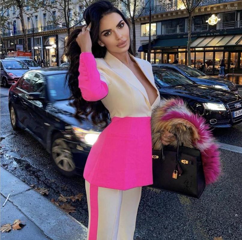 Women' Two Piece Pants Women' Clothing Set Sexy Long Sleeve Single Breasted Blazer Coats High Street Office Lady Patchwork Celebrity, Ivory
Women' Two Piece Pants Women' Clothing Set Sexy Long Sleeve Single Breasted Blazer Coats High Street Office Lady Patchwork Celebrity, Ivory