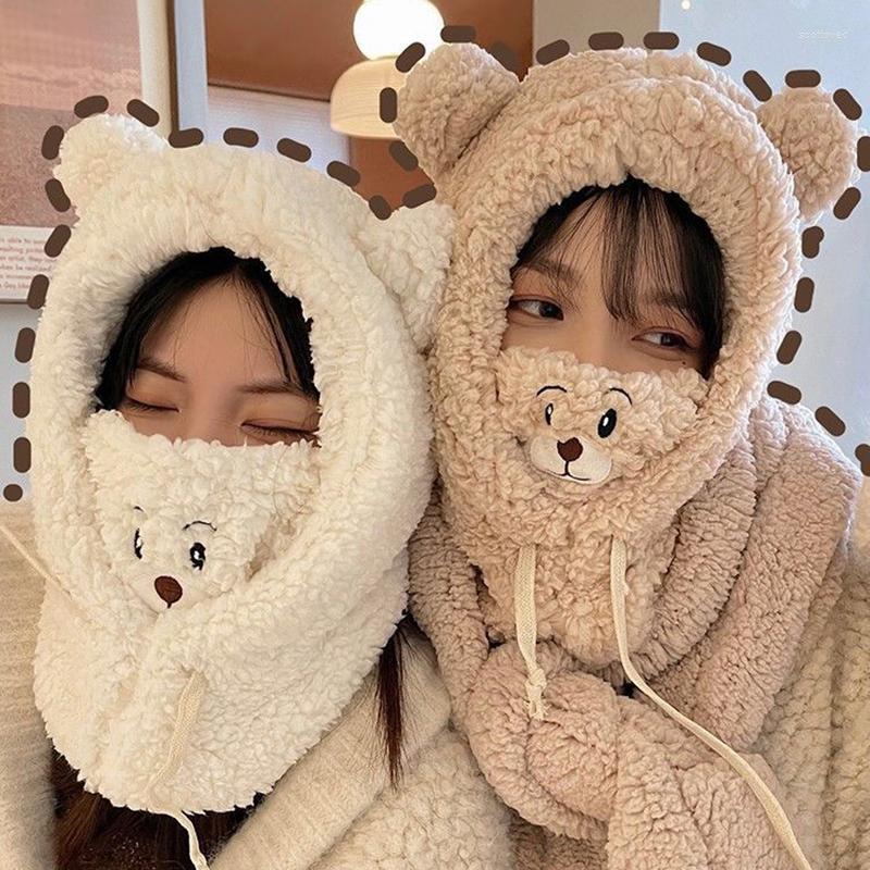 Berets Cartoon Bear Ear Lamb Beanie Hat With Mask Warm Balaclava Winter Thickened Protection Beanies For Women Girl, Kk
Berets Cartoon Bear Ear Lamb Beanie Hat With Mask Warm Balaclava Winter Thickened Protection Beanies For Women Girl, Kk