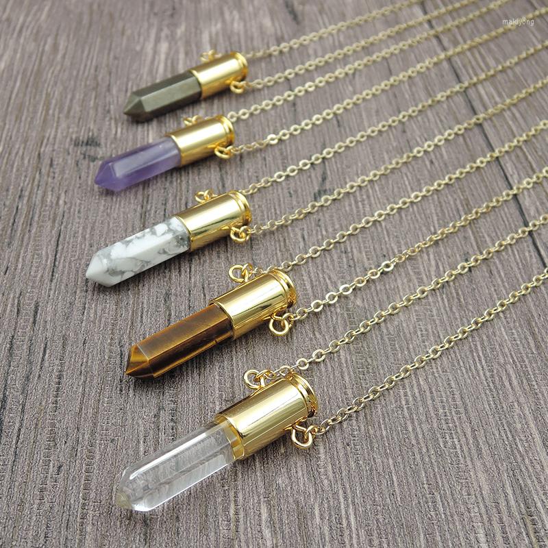 Pendant Necklaces Mixed Stones Crystal Points Hexagon Pillar Glued Shell Casing Double Loops Approx 40 10MM
Pendant Necklaces Mixed Stones Crystal Points Hexagon Pillar Glued Shell Casing Double Loops Approx 40 10MM