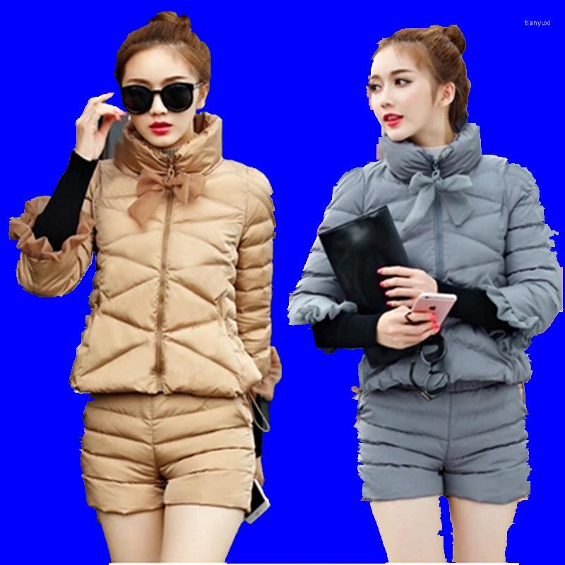 Women' Two Piece Pants Young Women Warm Coat Two-piece Tops Shorts Winter High Quality Eiderdown Cotton Brief Paragraph Jacket BN1410, Black 
Women' Two Piece Pants Young Women Warm Coat Two-piece Tops Shorts Winter High Quality Eiderdown Cotton Brief Paragraph Jacket BN1410, Black