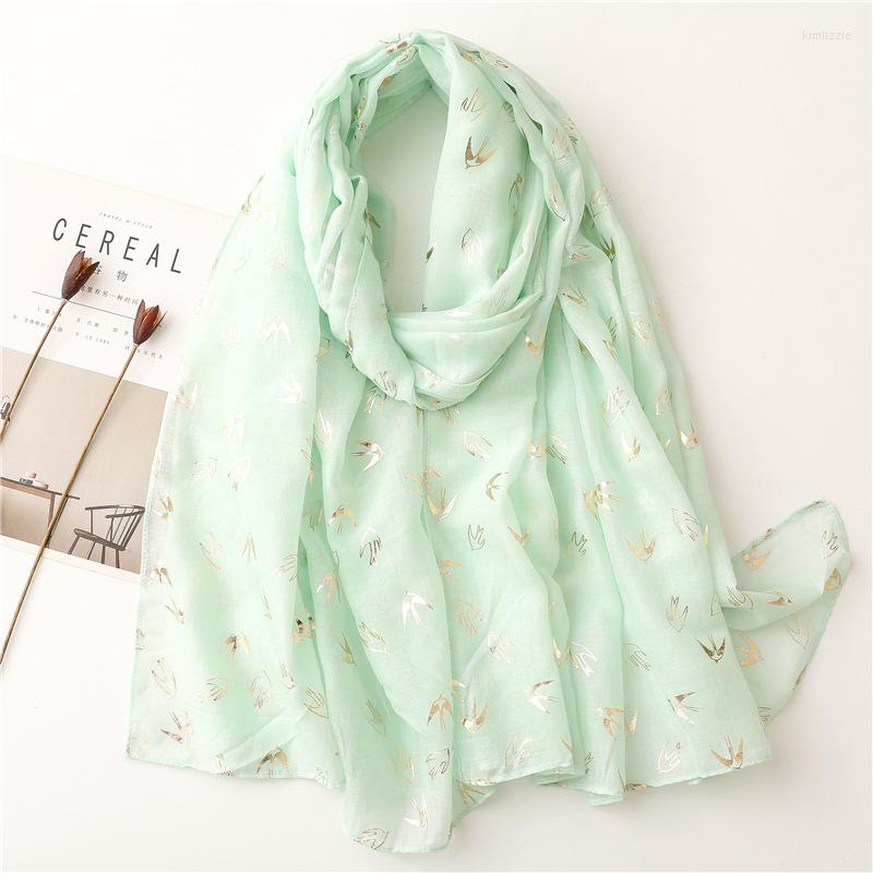 Scarves 2022 Swallow Print Gold Foil Scarf Shawls Long Soft Bird Wrap Hijab 6 Color
Scarves 2022 Swallow Print Gold Foil Scarf Shawls Long Soft Bird Wrap Hijab 6 Color