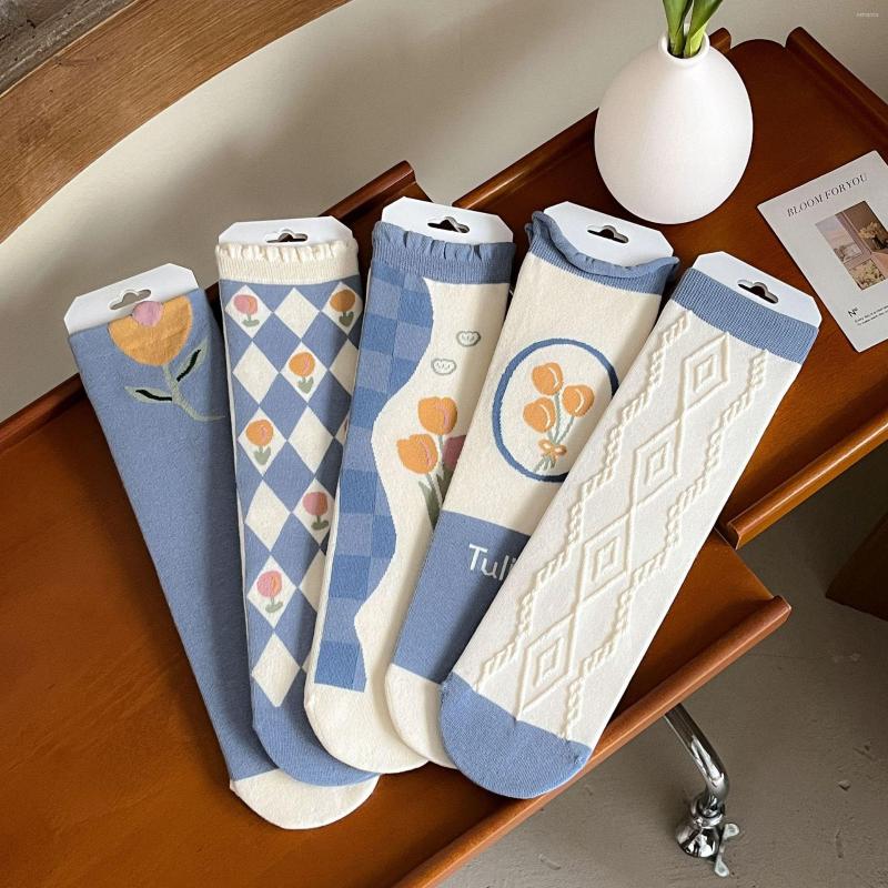Women Socks Japanese Fashion Cute Tulip Print Korean Style Vintage Long Ethnic Harajuku Retro Streetwear Blue
Women Socks Japanese Fashion Cute Tulip Print Korean Style Vintage Long Ethnic Harajuku Retro Streetwear Blue