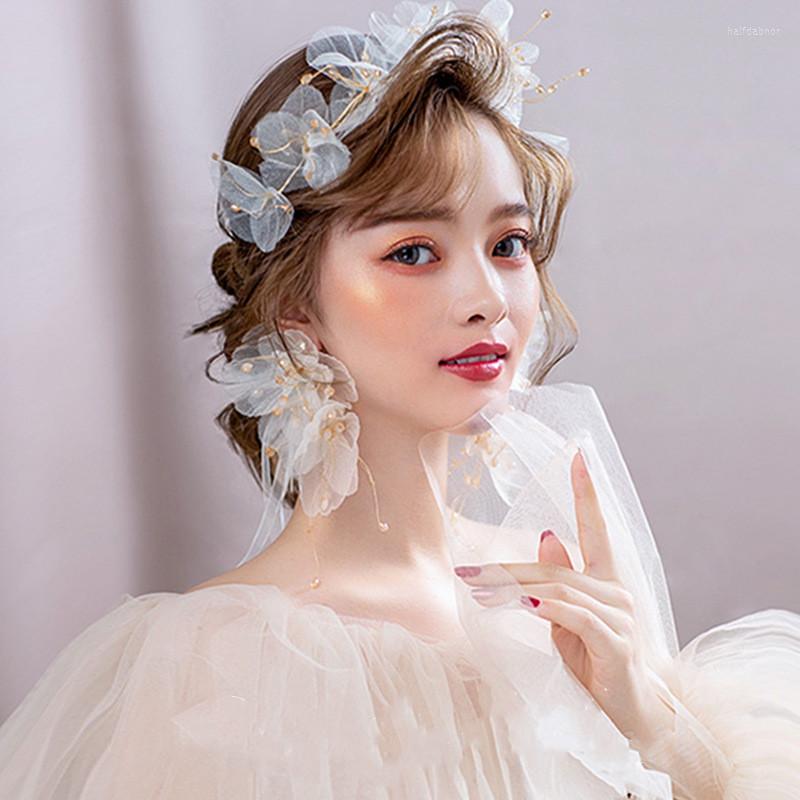 Hair Clips Gorgeous Handmade Yarn Floral Wedding Tiara With Earring Beaded Pearls Hairbands Brides Headbands Bridal Accessory
Hair Clips Gorgeous Handmade Yarn Floral Wedding Tiara With Earring Beaded Pearls Hairbands Brides Headbands Bridal Accessory