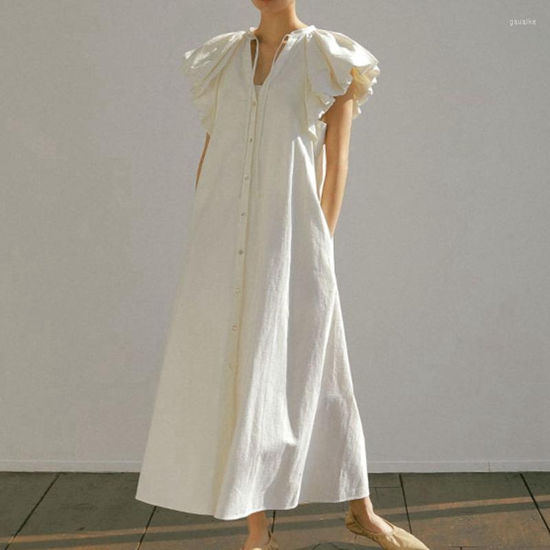 Party Dresses Japan Fashion Lacing Collar Short Flying Volume Sleeve Belt Cotton Loose Black Summer Dress For Women 2022 Line Buttons, Beige
Party Dresses Japan Fashion Lacing Collar Short Flying Volume Sleeve Belt Cotton Loose Black Summer Dress For Women 2022 Line Buttons, Beige