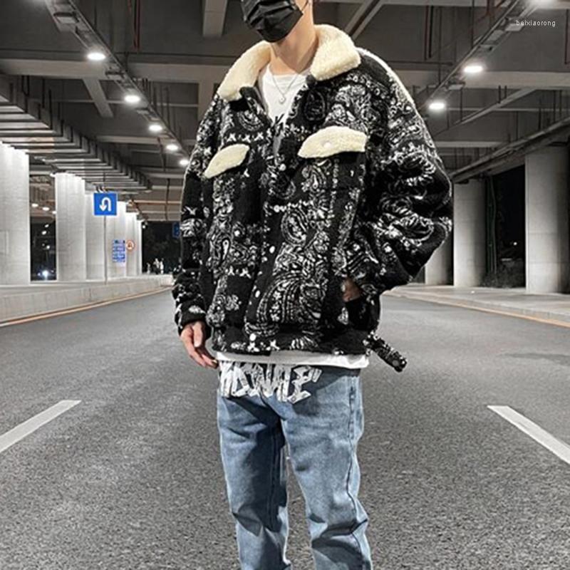Men's Jackets Harajuku Cashew Print Polar Fleece Thick Winter Coat Mens Lapel Pockets Patchwork Oversized Windbreaker Cotton Clothes, Black
Men's Jackets Harajuku Cashew Print Polar Fleece Thick Winter Coat Mens Lapel Pockets Patchwork Oversized Windbreaker Cotton Clothes, Black
