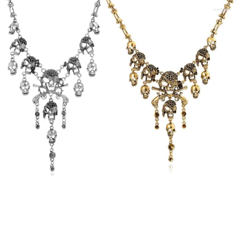 Choker Multi-Level Skull Collar Bib Necklace Antique Gold Skeleton Halloween Jewelry Horror Punk Tassel T8DE
Choker Multi-Level Skull Collar Bib Necklace Antique Gold Skeleton Halloween Jewelry Horror Punk Tassel T8DE