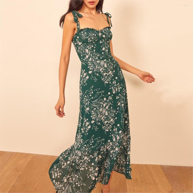 Casual Dresses 2022 Summer Ruffle Hem Elegant Midi Dress Clothes For Women Sexy Strap Tie Vintage Floral Print, Dc3533 green
Casual Dresses 2022 Summer Ruffle Hem Elegant Midi Dress Clothes For Women Sexy Strap Tie Vintage Floral Print, Dc3533 green