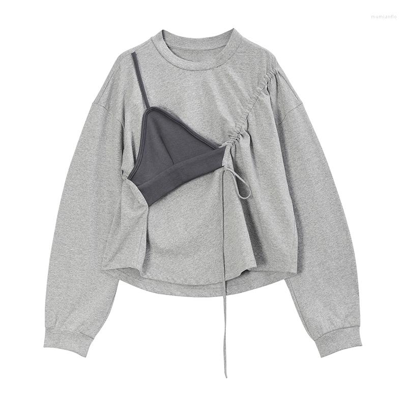 Women's Hoodies 2022 Spring Korean Fake Two-piece Niche Design Drawstring Long Sleeve Tops For Women Ins Style Fashion Casual X642, Gray
Women's Hoodies 2022 Spring Korean Fake Two-piece Niche Design Drawstring Long Sleeve Tops For Women Ins Style Fashion Casual X642, Gray