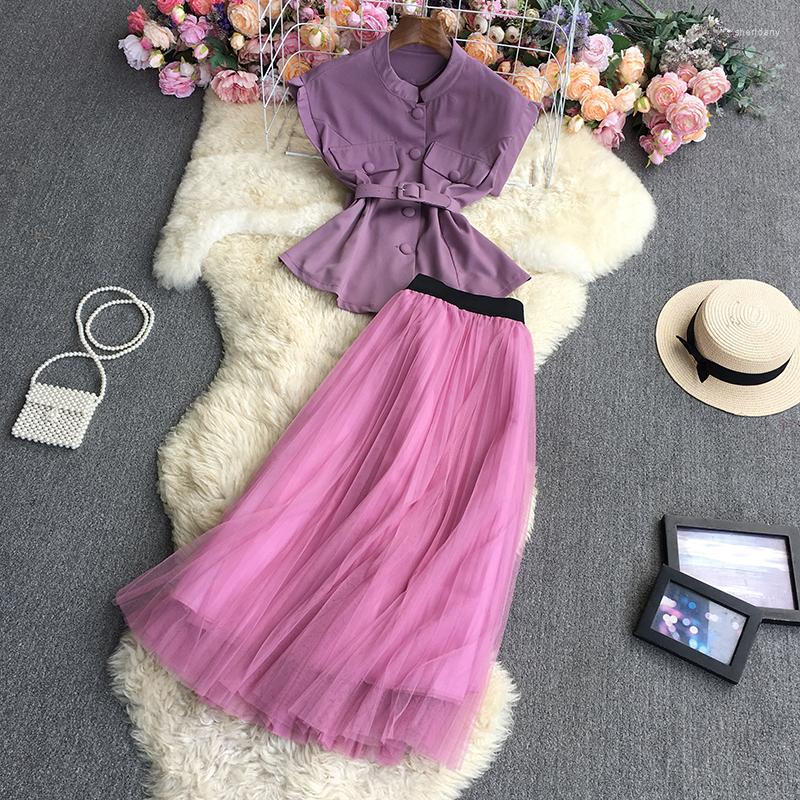 Work Dresses Summer Women' Fashion Two-Piece Set Clean Color Short Sleeve Single Breasted Shirt Mesh Skirt Suit Casual Sets, Black
Work Dresses Summer Women' Fashion Two-Piece Set Clean Color Short Sleeve Single Breasted Shirt Mesh Skirt Suit Casual Sets, Black