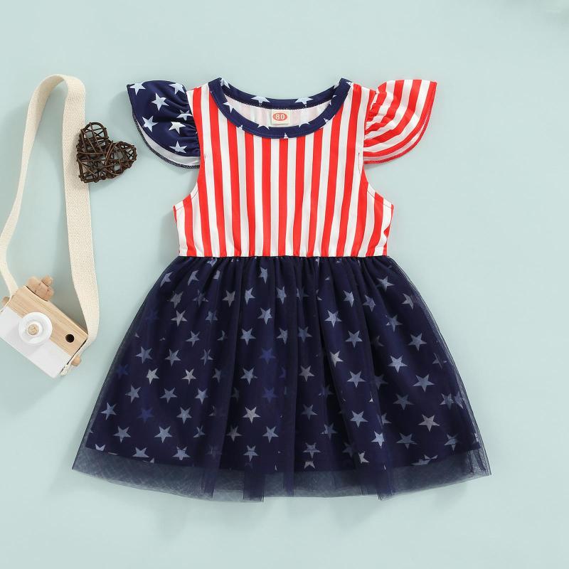 Girl Dresses CitgeeSummer Independent Day Kid Dress Sleeve Striped Star Print Mesh Loose Clothes, Picture shown
Girl Dresses CitgeeSummer Independent Day Kid Dress Sleeve Striped Star Print Mesh Loose Clothes, Picture shown