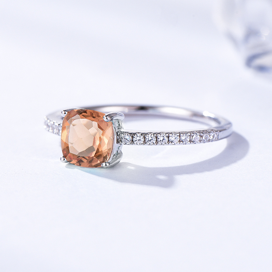 Diaspore Gemstone Rings for Women Girls Solid Sterling Sier Wedding Engagement Topaz Emerald Sapphire Ring