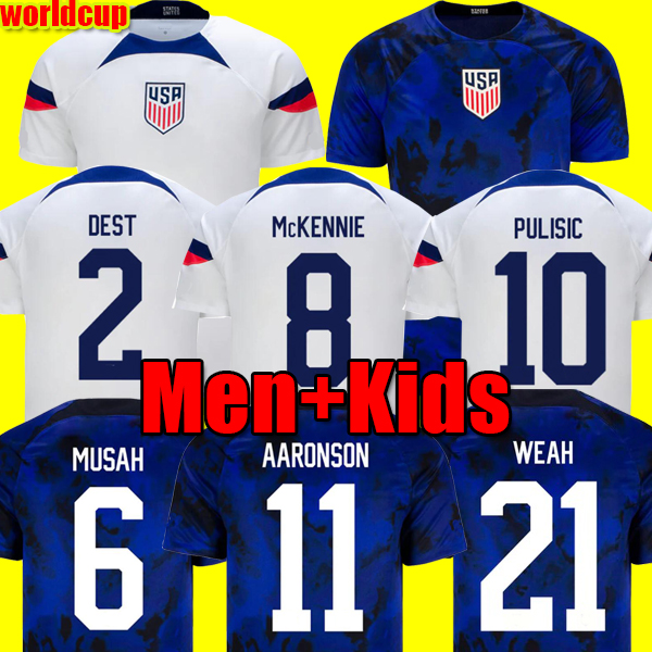 PULISIC DEST McKENNIE 2022 world cup Soccer Jerseys AARONSON MUSAH usAS FERREIRA REYNA WEAH REAM America Football Shirt United States ADAMS YEDLIN MEN KIDS kit sets, Women home patch
PULISIC DEST McKENNIE 2022 world cup Soccer Jerseys AARONSON MUSAH usAS FERREIRA REYNA WEAH REAM America Football Shirt United States ADAMS YEDLIN MEN KIDS kit sets, Women home patch