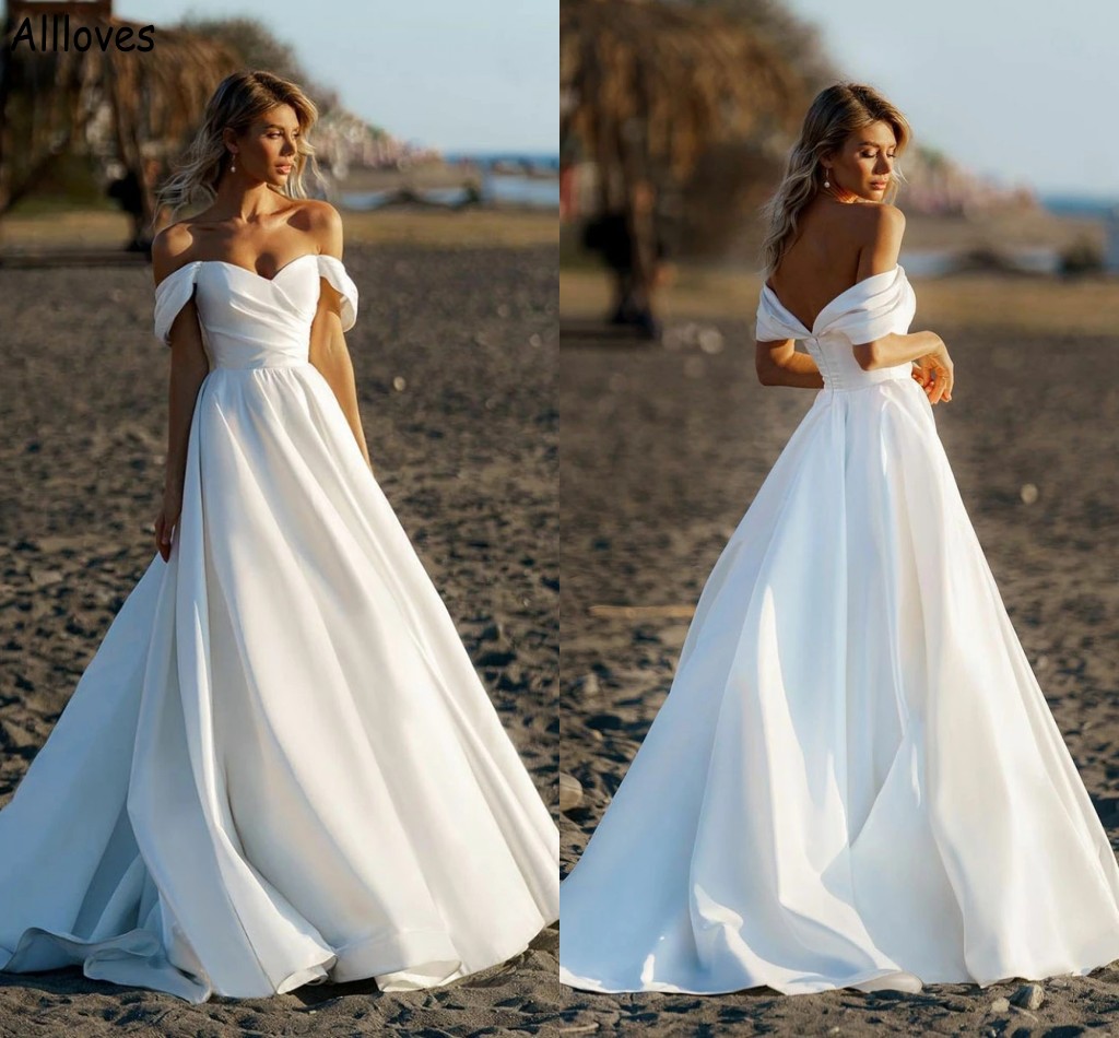 Boho White Satin A Line Wedding Dresses Elegant Off The Shoulder Simple Beach Bridal Gowns Ruched Sweep Train Modern Second Reception Dress Robes de Mariee CL1456, Orange
Boho White Satin A Line Wedding Dresses Elegant Off The Shoulder Simple Beach Bridal Gowns Ruched Sweep Train Modern Second Reception Dress Robes de Mariee CL1456, Orange