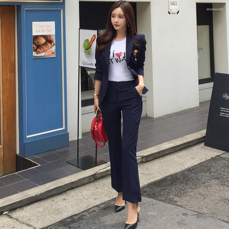 Women' Two Piece Pants Elegant Suits Woman Slim Suit Jacket Female Work Uniform Blazer Set Pant For Women, Royal blue
Women' Two Piece Pants Elegant Suits Woman Slim Suit Jacket Female Work Uniform Blazer Set Pant For Women, Royal blue