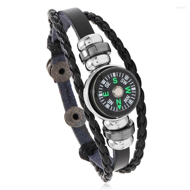 Link Bracelets Leather Compass Bracelet Waterproof Luminous Tactical Wrist Outdoor Men Women Couple Party Punk Tools E515
Link Bracelets Leather Compass Bracelet Waterproof Luminous Tactical Wrist Outdoor Men Women Couple Party Punk Tools E515