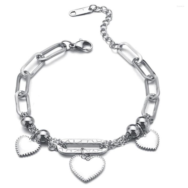 Link Bracelets 316L Stainless Steel Splicing Chain Corrosion Piece Three Peach Heart Bracelet Love Pulseira Casal
Link Bracelets 316L Stainless Steel Splicing Chain Corrosion Piece Three Peach Heart Bracelet Love Pulseira Casal
