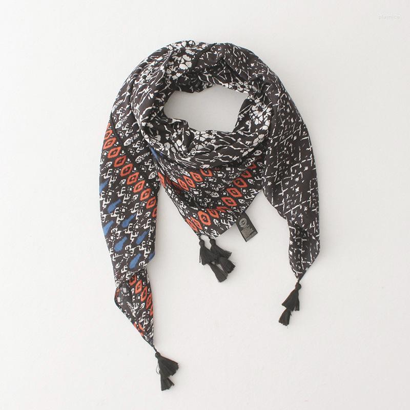 Scarves Women Square Scarf Pure Cotton Black Geometric Print 120 With Tassel Lady Fashion Bandana Head Female Kerchief
Scarves Women Square Scarf Pure Cotton Black Geometric Print 120 With Tassel Lady Fashion Bandana Head Female Kerchief