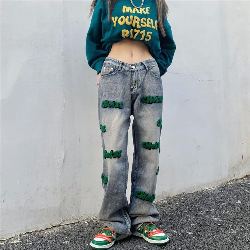 Women' Jeans CGC Korean Fashion Embroidery Women 2022 Trend Wide Leg Pant Female Streetwear Denim Oversize Pants Y2K Baggy, Blue
Women' Jeans CGC Korean Fashion Embroidery Women 2022 Trend Wide Leg Pant Female Streetwear Denim Oversize Pants Y2K Baggy, Blue