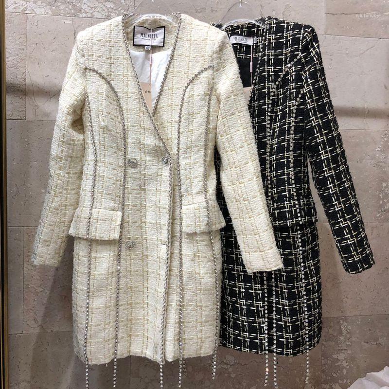 Women' Suits Autumn Vintage Small Fragrance Tweed Jacket Women V-neck Diamond Tassel Slim Top Coat, White
Women' Suits Autumn Vintage Small Fragrance Tweed Jacket Women V-neck Diamond Tassel Slim Top Coat, White