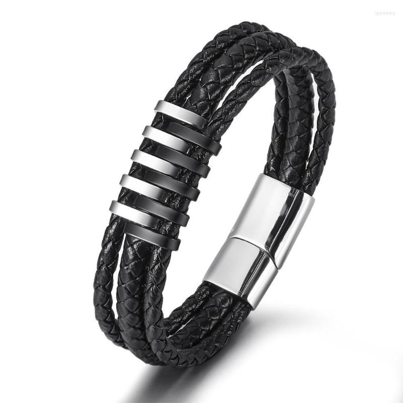 Charm Bracelets Men's Bracelet Vintage Leather Stainless Steel Wholesale Domineering Titanium Fashion Hand Braided Bangle Male Jewelry
Charm Bracelets Men's Bracelet Vintage Leather Stainless Steel Wholesale Domineering Titanium Fashion Hand Braided Bangle Male Jewelry