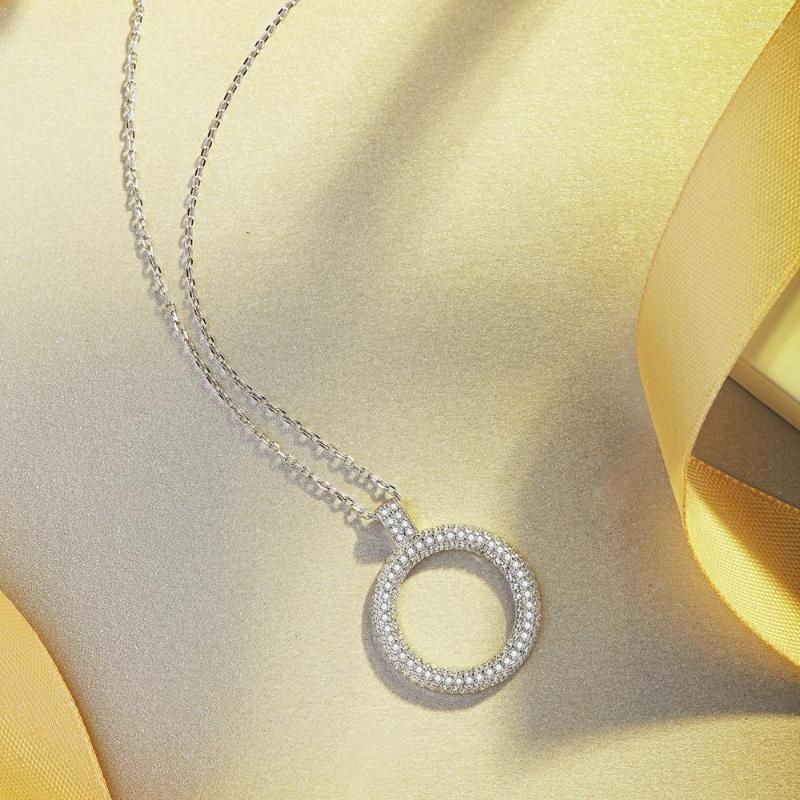 Chains Fashion Round Shape Crystal Pendant Necklace For Women 925 Sterling Silver Chain Female Gift Jewelry
Chains Fashion Round Shape Crystal Pendant Necklace For Women 925 Sterling Silver Chain Female Gift Jewelry