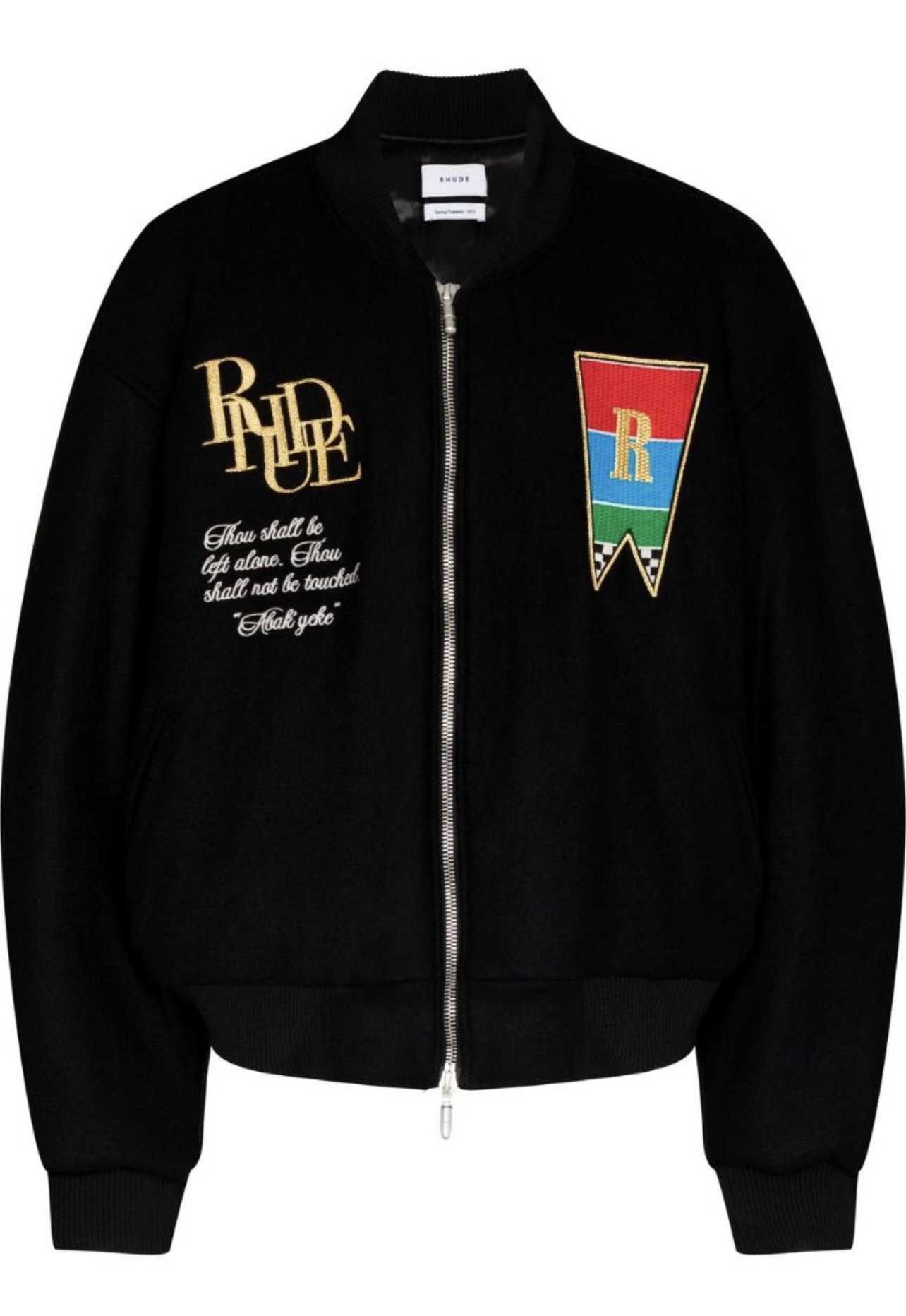 Sogd 22ss Rhude Flower Letter Embroidered Woolen Baseball Jacket High Street Trend Hooded Coats, Black
Sogd 22ss Rhude Flower Letter Embroidered Woolen Baseball Jacket High Street Trend Hooded Coats, Black