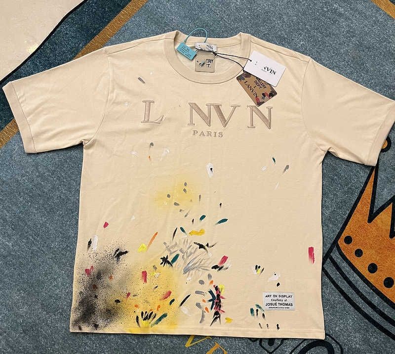 Men' T-shirts t Shirts Trendy Lanvins x Galleryes Dept Loose and Women' Beige Speckled Embroidery Short Sleeves Fashion t-shirt, Creamy-white
Men' T-shirts t Shirts Trendy Lanvins x Galleryes Dept Loose and Women' Beige Speckled Embroidery Short Sleeves Fashion t-shirt, Creamy-white