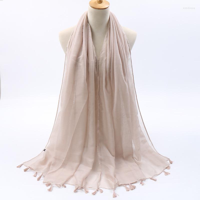 Scarves SpringSummer Women's Headwear Solid Color Soft Long Turban Arabian Wrapped Scarf Casual Female Hijab Light Thin Tassel Shawls
Scarves SpringSummer Women's Headwear Solid Color Soft Long Turban Arabian Wrapped Scarf Casual Female Hijab Light Thin Tassel Shawls