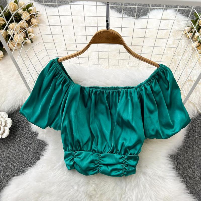Women's Blouses One Character Shoulder Shirt Small Fresh Sweet Super Fairy Bubble Sleeves Open Waist Slimming Short Style Top, Pink
Women's Blouses One Character Shoulder Shirt Small Fresh Sweet Super Fairy Bubble Sleeves Open Waist Slimming Short Style Top, Pink