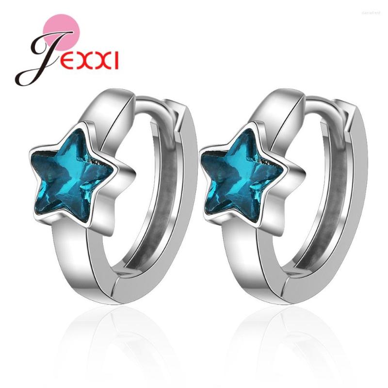 Hoop Earrings Clear Blue Star Small 925 Sterling Silver For Women Pendientes Fashion Accessories Fine Jewelry
Hoop Earrings Clear Blue Star Small 925 Sterling Silver For Women Pendientes Fashion Accessories Fine Jewelry