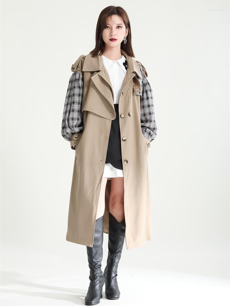 Women's Trench Coats Women Khaki Plaid Big Size Long Lapel Sleeve Loose Fit Windbreaker Fashion Tide Spring Autumn 2022 C520
Women's Trench Coats Women Khaki Plaid Big Size Long Lapel Sleeve Loose Fit Windbreaker Fashion Tide Spring Autumn 2022 C520