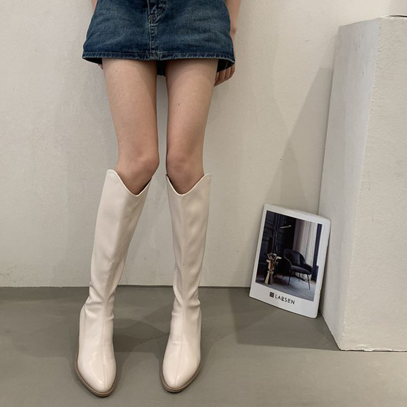 Boots Chunky High Heel Women PU Leather Knee Shoes Ladies Back Zipper Western Cowboy Pointed Toe Long 221114, Beige
Boots Chunky High Heel Women PU Leather Knee Shoes Ladies Back Zipper Western Cowboy Pointed Toe Long 221114, Beige
